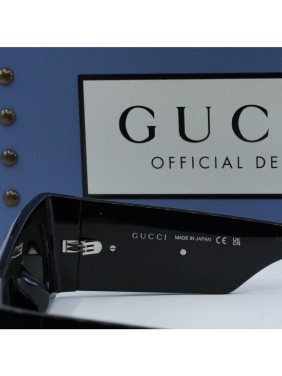 Gucci GG1646S 001 Rectangle Sunglasses - Black/Grey